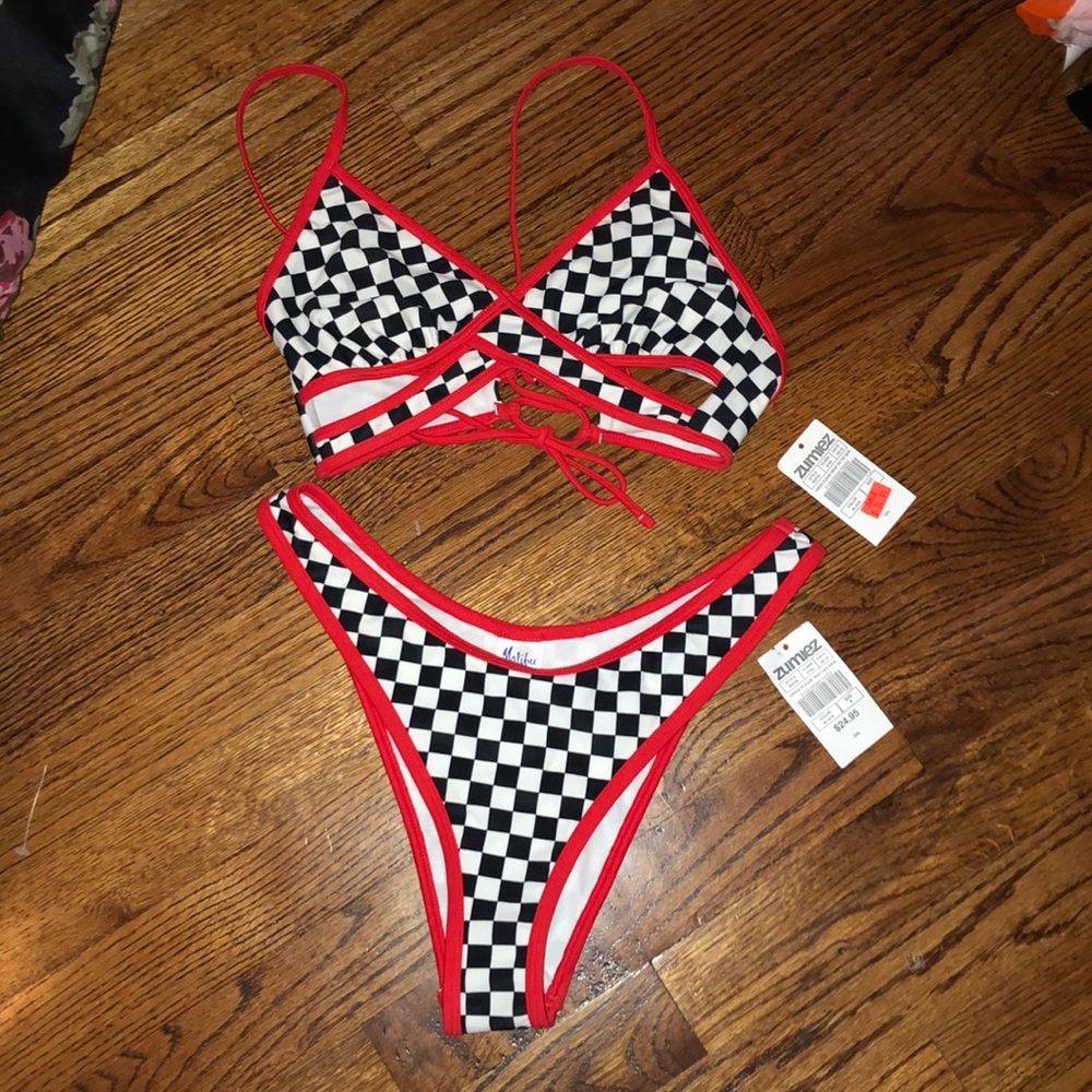 Checkered swimsuit